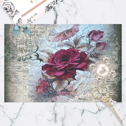 Viktorianische Rose Ephemera Decoupage Seidenpapier