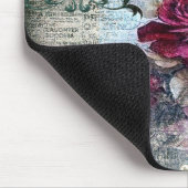 Viktorianische Rose Ephemera Monogram Mousepad (Ecke)