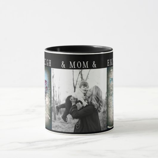 Viktorianische Rose Ephemera Monogram Tasse (Zentrum)