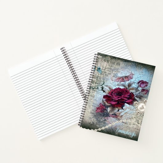 Viktorianische Rose Ephemera Notizblock (Innenseite)