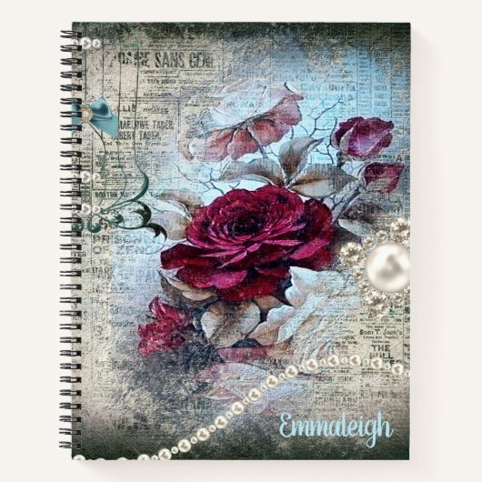 Viktorianische Rose Ephemera Notizblock (Vorderseite)