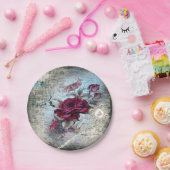 Viktorianische Rose Ephemera Pappteller (Party)