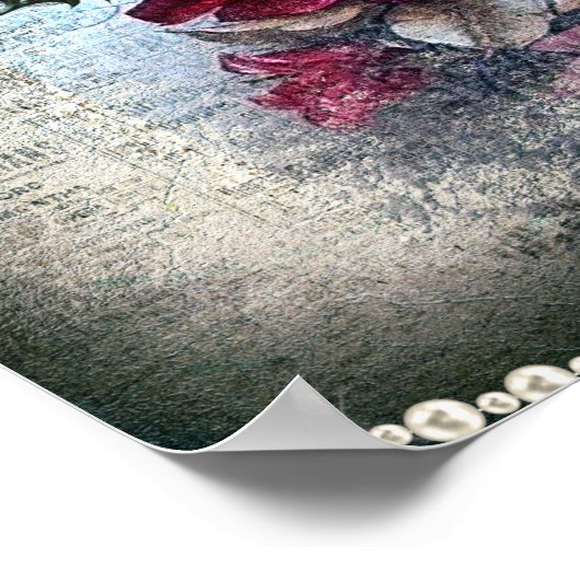 Viktorianische Rose Ephemera Poster (Ecke)