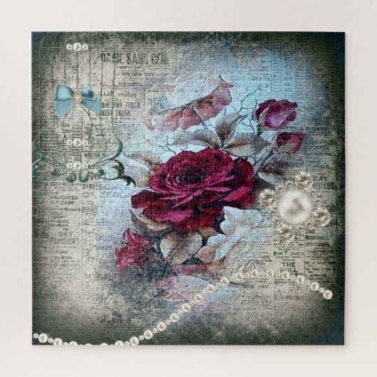 Viktorianische Rose Ephemera Puzzle (Vertikal)
