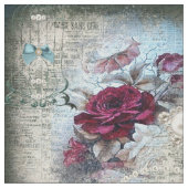 Viktorianische Rose Ephemera Spiegelmuster Stoff (Nahaufnahme)