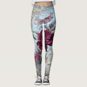 Viktorianische Rose Ephemera Vintag Chic Leggings (Vorderseite)
