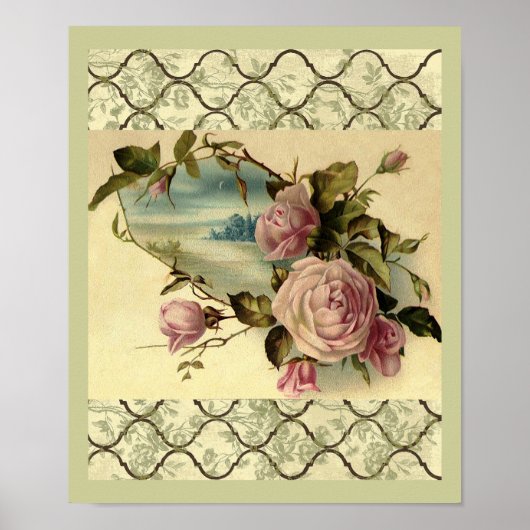 Viktorianische Rose Garden Gate by Sea Poster (Vorne)