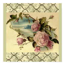 Viktorianische Rose Garden Gate by Sea Poster