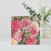 Viktorianische Rose Garden - Wedding Bouquet Einladung (Stehend Vorderseite)