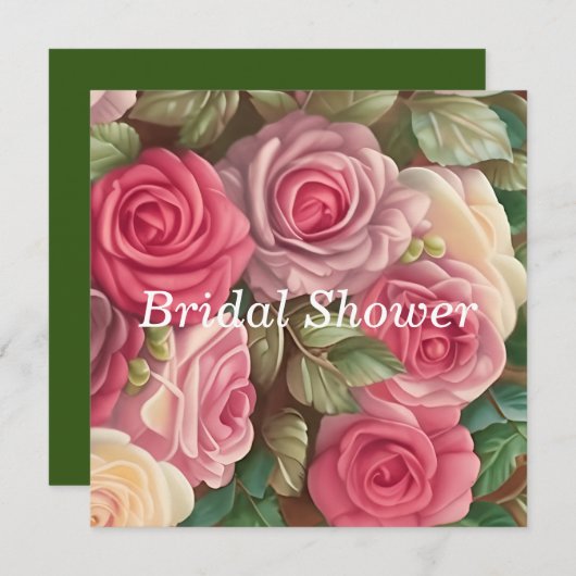 Viktorianische Rose Garden - Wedding Bouquet Einladung (Vorne/Hinten)