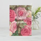 Viktorianische Rose Garden - Wedding Bouquet Einladung (Stehend Vorderseite)