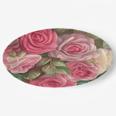 Viktorianische Rose Garden - Wedding Bouquet Pappteller (Schrägansicht)