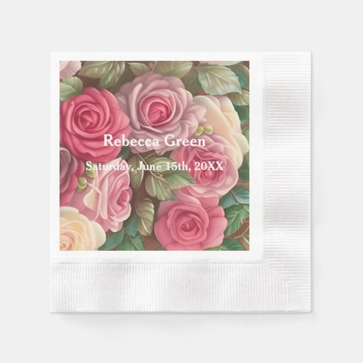 Viktorianische Rose Garden - Wedding Bouquet Serviette (Vorderseite)