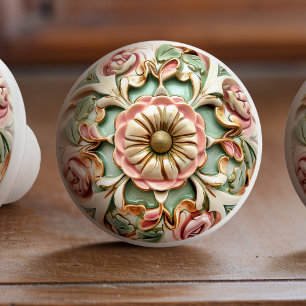 Viktorianische Rose Garten Keramik Knoblauch Keramikknauf