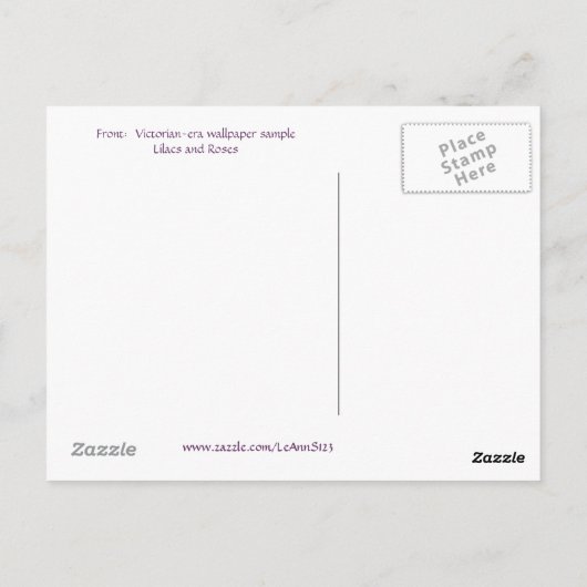 Viktorianische Rose Garten Postkarte (Rückseite)