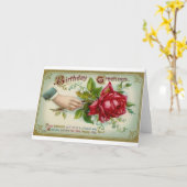 Viktorianische Rose Geburtstagskarte Karte (Gelbe Blume)