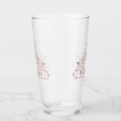 Viktorianische Rose Goldkronen-Monogramm-Pint-Bar Glas (Links)