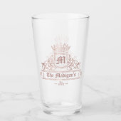 Viktorianische Rose Goldkronen-Monogramm-Pint-Bar Glas (Vorderseite)