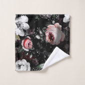 Viktorianische Rose in Rosa, Koralle, Weiß und Sch Badhandtuch Set (Waschlappen)