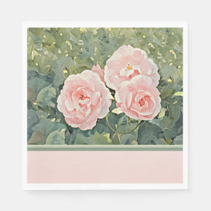 Viktorianische Rose in Rosa und Korallen - Papiere Serviette