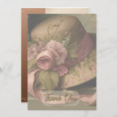 Viktorianische Rose mit Beige Dankeskarte (Vorne/Hinten)