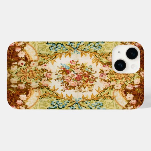 Viktorianische Rose mit Blumenmotiven in rosa Brau Case-Mate iPhone Hülle (Rückseite (Horizontal))