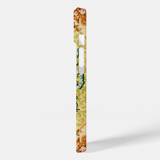 Viktorianische Rose mit Blumenmotiven in rosa Brau Case-Mate iPhone Hülle (Rückseite / Links)