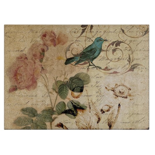 Viktorianische Rose Paris Scripts den Schneidebrett (Vorderseite)