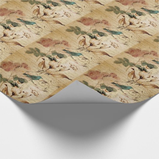 Viktorianische Rose Paris Scripts, französischer V Geschenkpapier (Ecke)