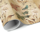 Viktorianische Rose Paris Scripts, französischer V Geschenkpapier (Rolleneckpunkt)