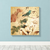 Viktorianische Rose Paris Scripts, französischer V Leinwanddruck (Insitu (Holzboden))