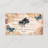 Viktorianische Rose Pianist Music Teacher Business Visitenkarte (Vorderseite)