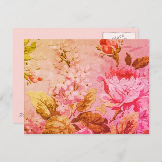 Viktorianische Rose Postkarte (Vorne/Hinten)