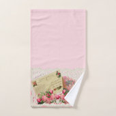 Viktorianische Rose, Postkarte und antiker Lüfter Badhandtuch Set (Handtuch)