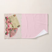 Viktorianische Rose, Postkarte und antiker Lüfter Badhandtuch Set (Handtuch)