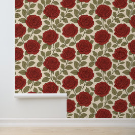 Viktorianische Rose Rote Flora Tapete