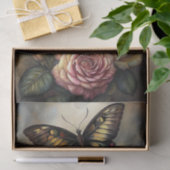 Viktorianische Rose Schmetterling-Decoupage Seidenpapier (Geschenk)
