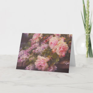 Viktorianische Rose und Lilacs-Karte Karte