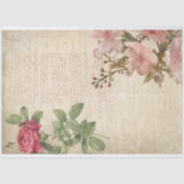 Viktorianische Rose und Text Ephemera Decoupage Seidenpapier (Vorderseite)