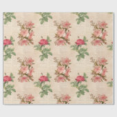 Viktorianische Rose und Text Ephemera Geschenkpapier (Flach)