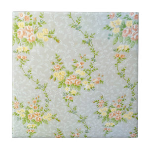 Viktorianische Rose und Weinberge Keramik Tile Fliese