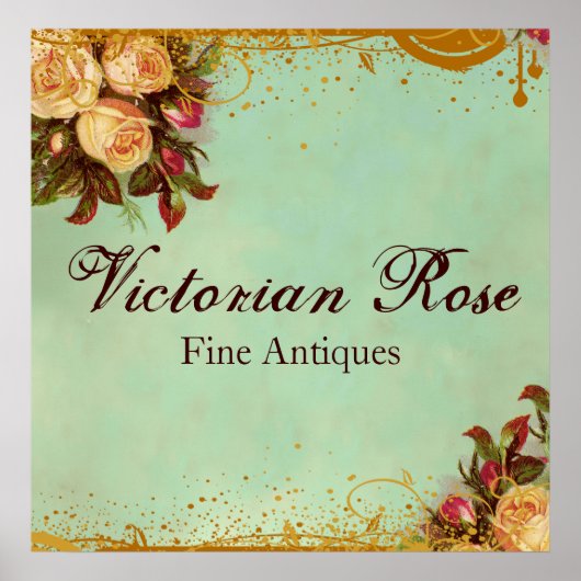 Viktorianische Rose Unterschreiben Poster (Vorne)