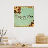 Viktorianische Rose Unterschreiben Poster (Küche)