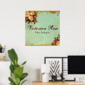 Viktorianische Rose Unterschreiben Poster (Heimbüro)