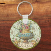 Viktorianische Rose Vase Schlüsselanhänger (Vorderseite)