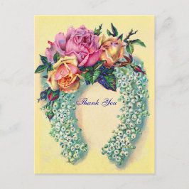 Viktorianische Rose Vielen Dank Postcard Postkarte