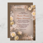Viktorianische Rose Vintag rustikale Hochzeitseinl Einladung (Vorne/Hinten)