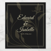 Viktorianische Rose Weinetikett (Einzelnes Label)