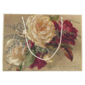 Viktorianische Rose zu Weihnachten Große Geschenktüte (Rückseite)