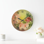 Viktorianische Rosen 1 Große Wanduhr (Zuhause)